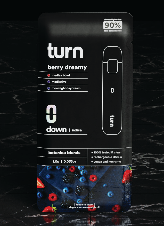 Photograph of product: Turn  |  Berry Dreamy Botanica Blends | 1G Disposable Vape