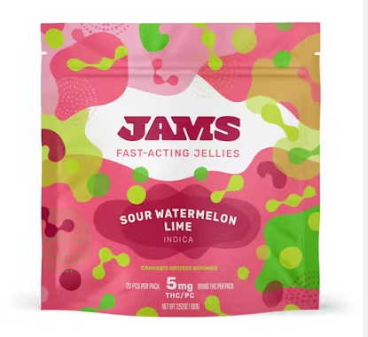 Photograph of product: Sour Watermelon Lime Oui'd Gummies (10m/100mg) (Jams)