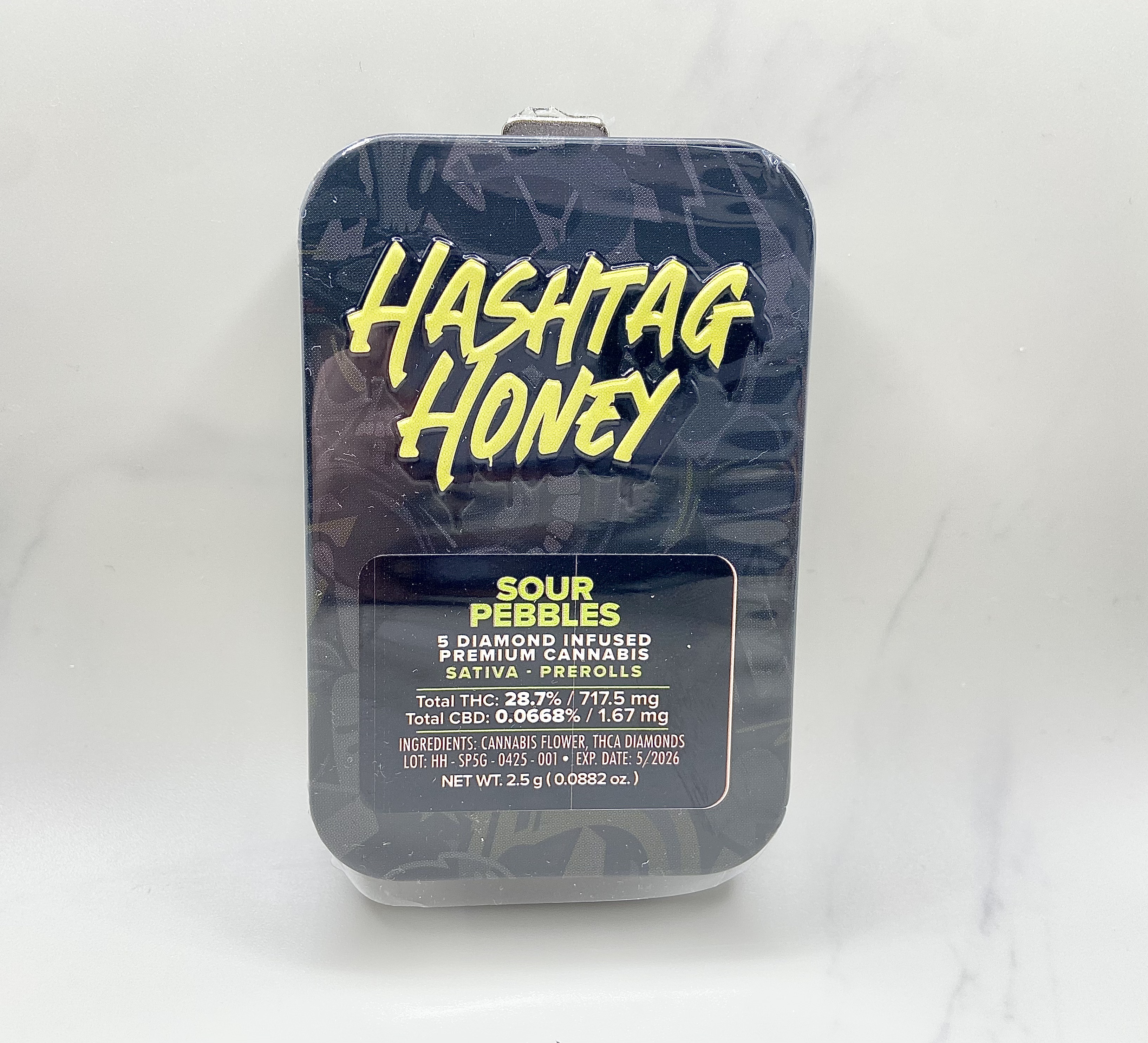 Photograph of product: au chocolattag Honey - Sour Pebbles Diamond Infused Prerolls - 5pk