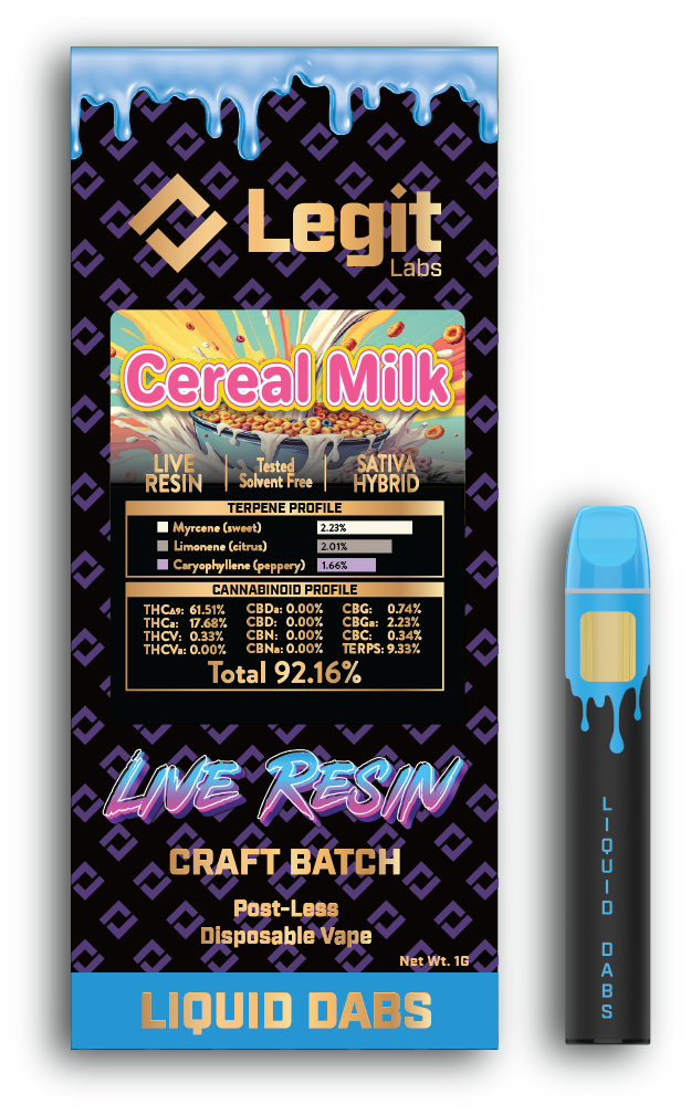 Photograph of product: Legit Labs - Cereal Milk Live Resin Disposable 1g