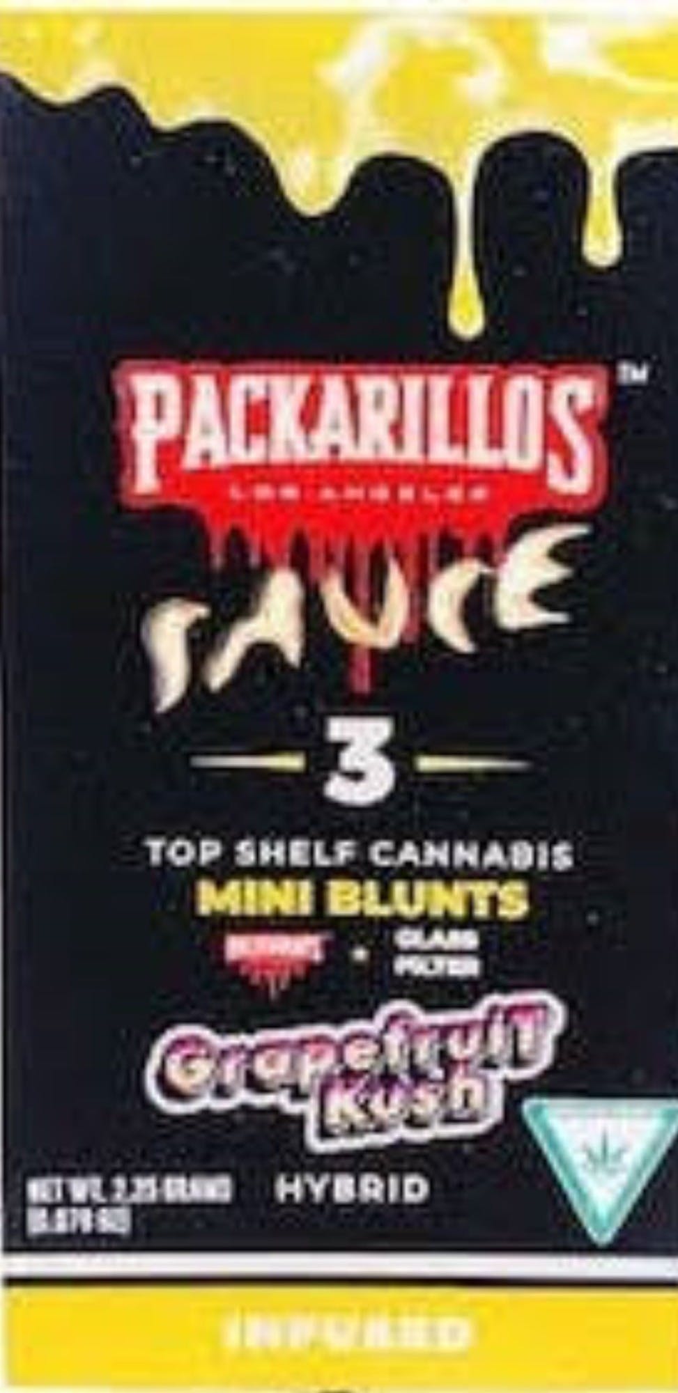Photograph of product: PACKWOOD | GRAPEFRUIT KUSH | INFUSED MINI BLUNT | 3 PACK