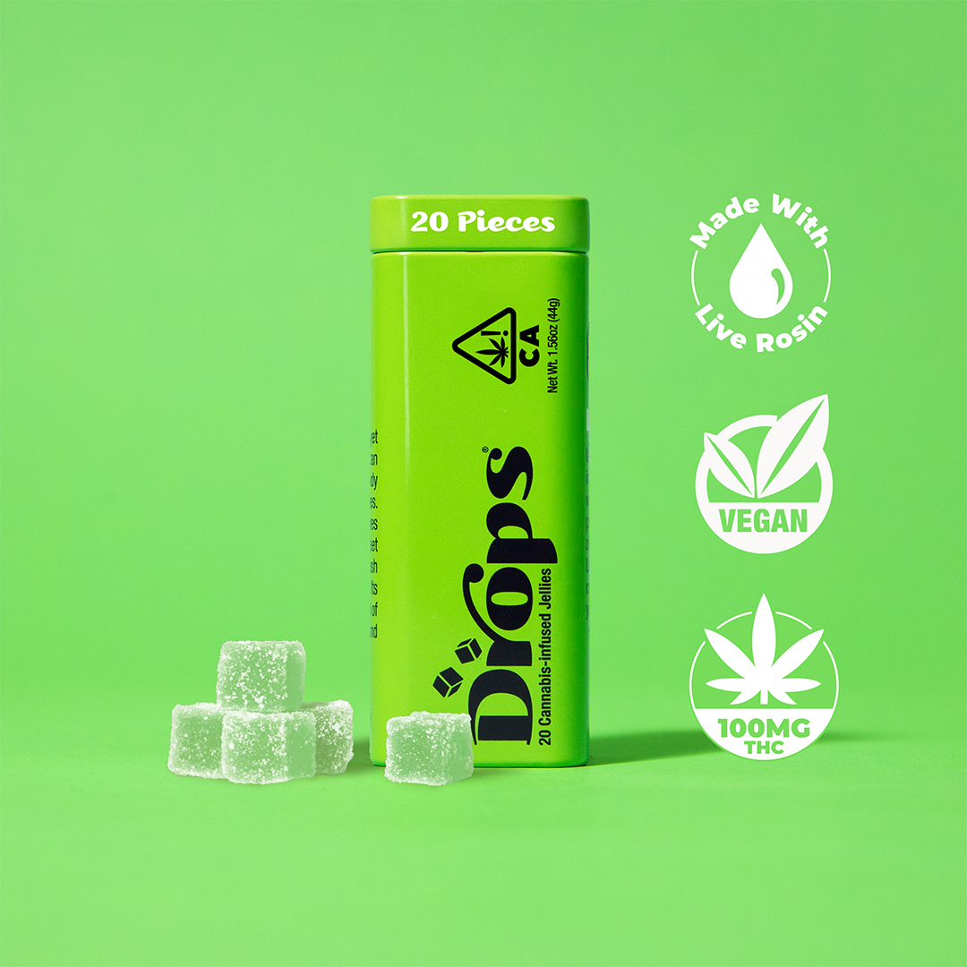 Photograph of product: Lime "Balanced" 20 Pack 100MG Vegan Gummies, Drops (Taxes Included)