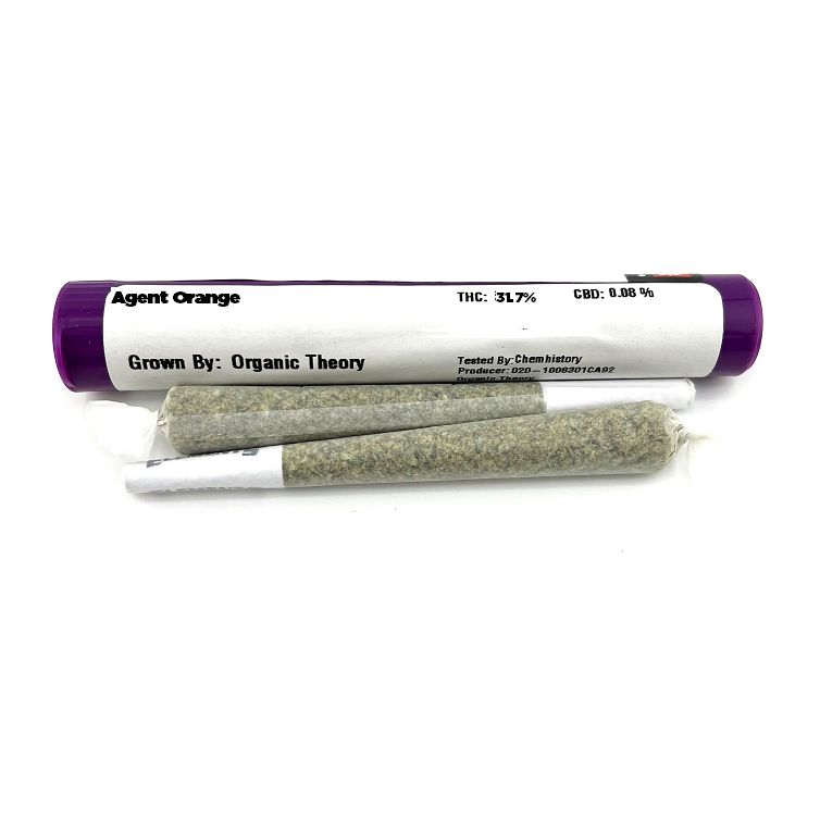Photograph of product: Organic Theory Duo | Agent Orange 2 x 1g Preroll
