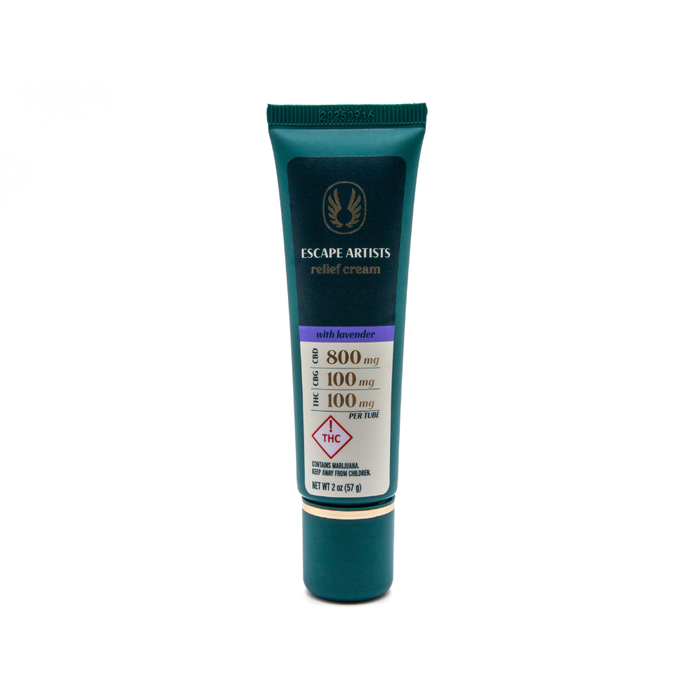 Photograph of product: Escape Artists - Relief Cream 2oz - (800:100:100mg CBD:CBG:TH-oui) - Lavender