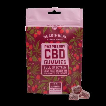 Photograph of product: Head & Heal | Raspberry CBD Gummies | 300MG