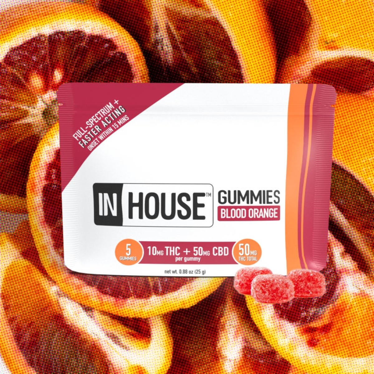 Photograph of product: Blood Orange 100mg Gummies InHouse