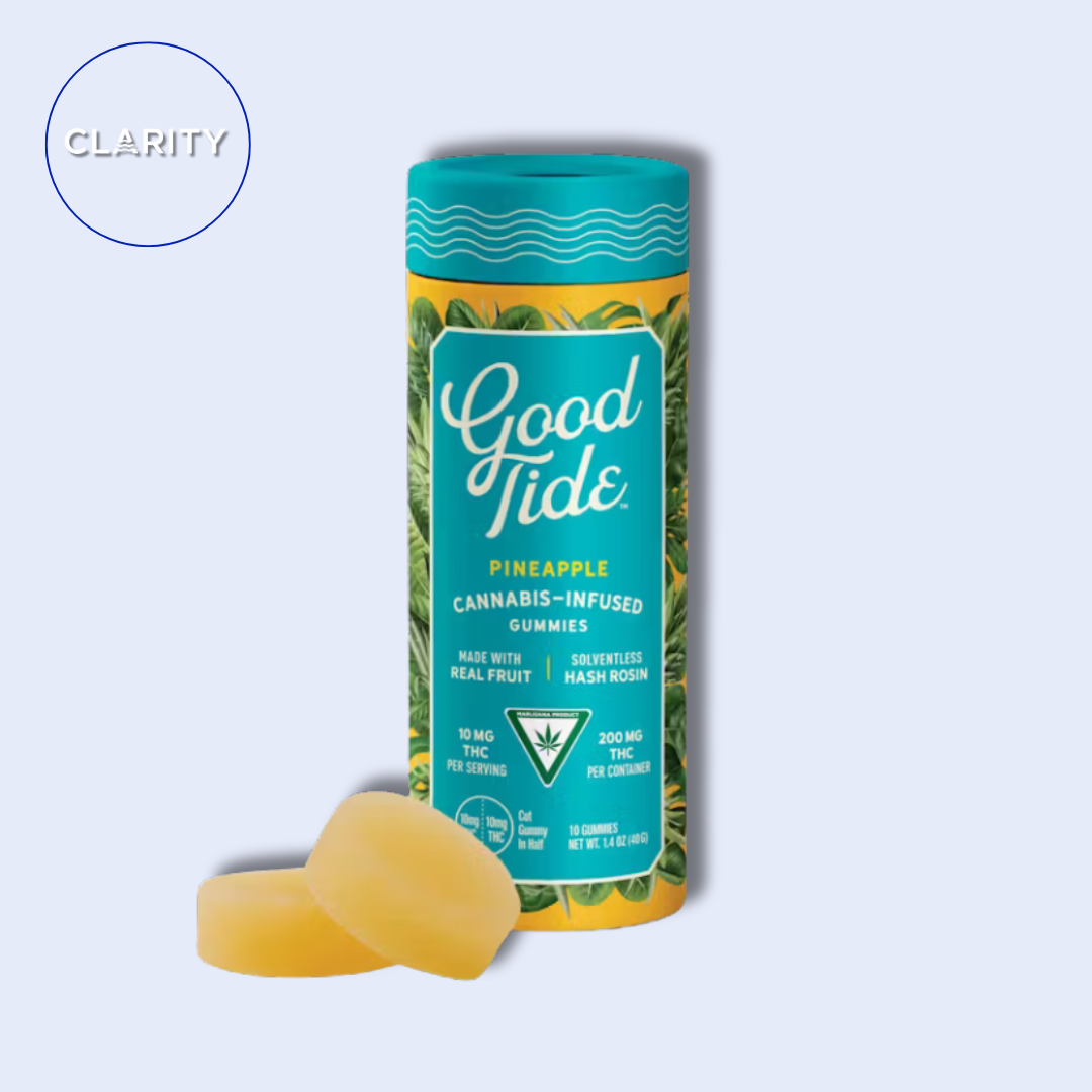 Photograph of product: Good Tide | 200mg Solventless Hash Rosin Gummies | Pineapple