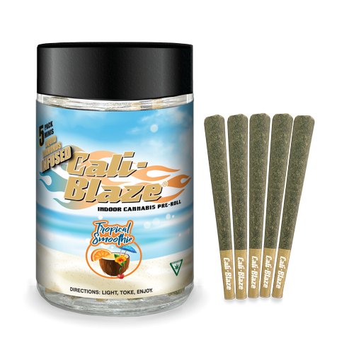 Photograph of product: Cali Blaze - 5 Pack Infused Prerolls - Tropical Smoothie