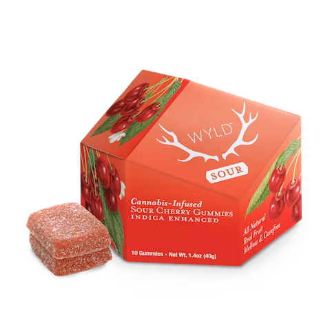 Photograph of product: Wyld | Sour Cherry Gummies | Oui'd Enhanced | DOH | 100mg TH-oui
