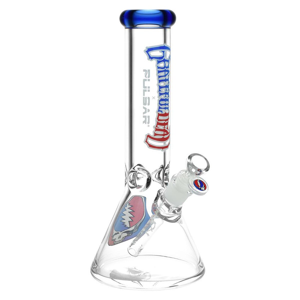 Photograph of product: Grateful Dead x Pulsar - Steal Your Face Beaker Glass Water Pipe - 11.75" - 14mm F