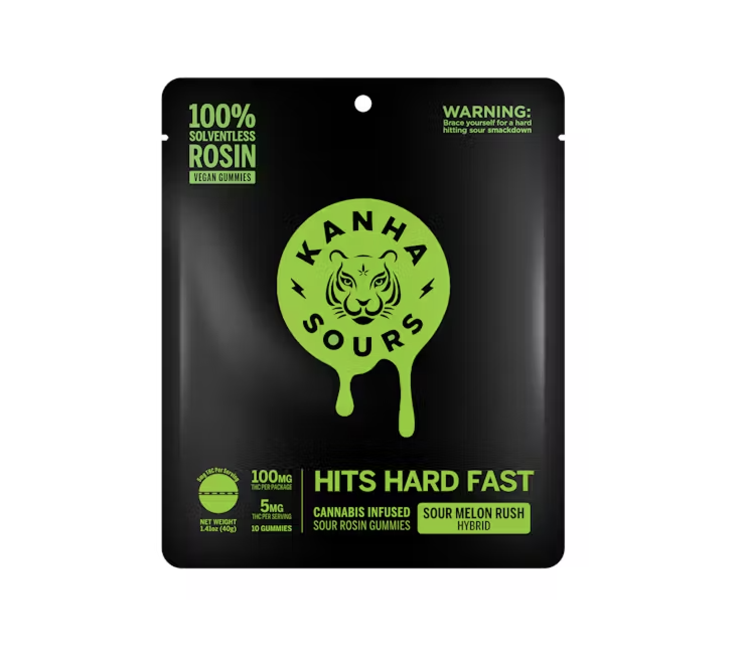 Photograph of product: Kanha Extra Strong Rosin 10pk 100mg - Sour Melon Rush (H)