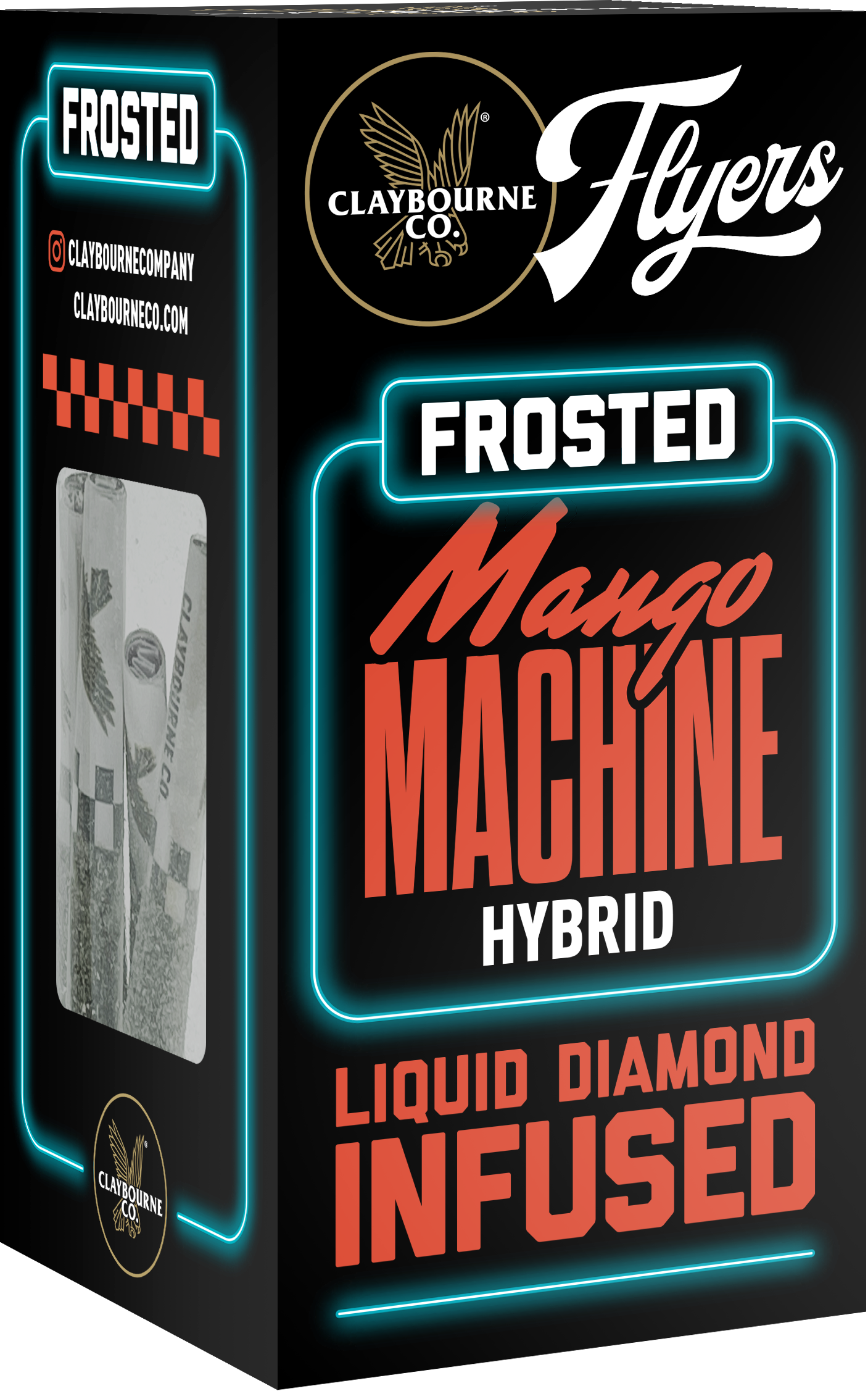 Photograph of product: Claybourne Co. - Mango Machine (Hybrid) Frosted Flyers 5pk Infused Preroll