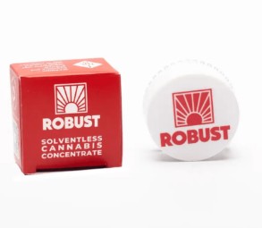Photograph of product: ROBUST | KUSH MINTS | SOLVENTLESS ICE au chocolat ROSIN | 1G | HYBRID