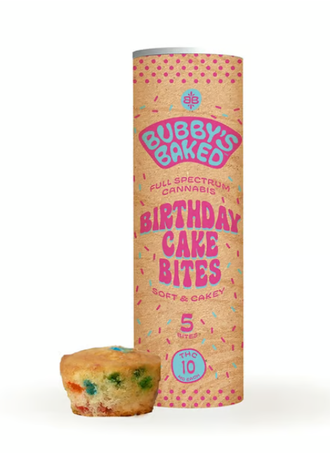 Photograph of product: Bubby's Baked Birthday Cake Bites 50mg 5 Pk