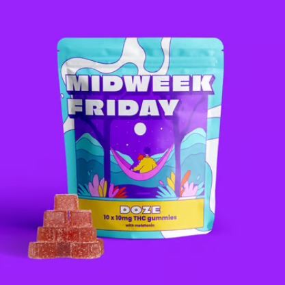 Photograph of product: Midweek Friday | Strawberry Doze Gummies | 20pk 100mg