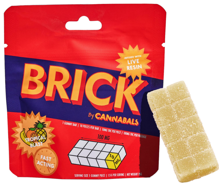 Photograph of product: Brick - Tropical Blast - Gummies - 10 Pieces