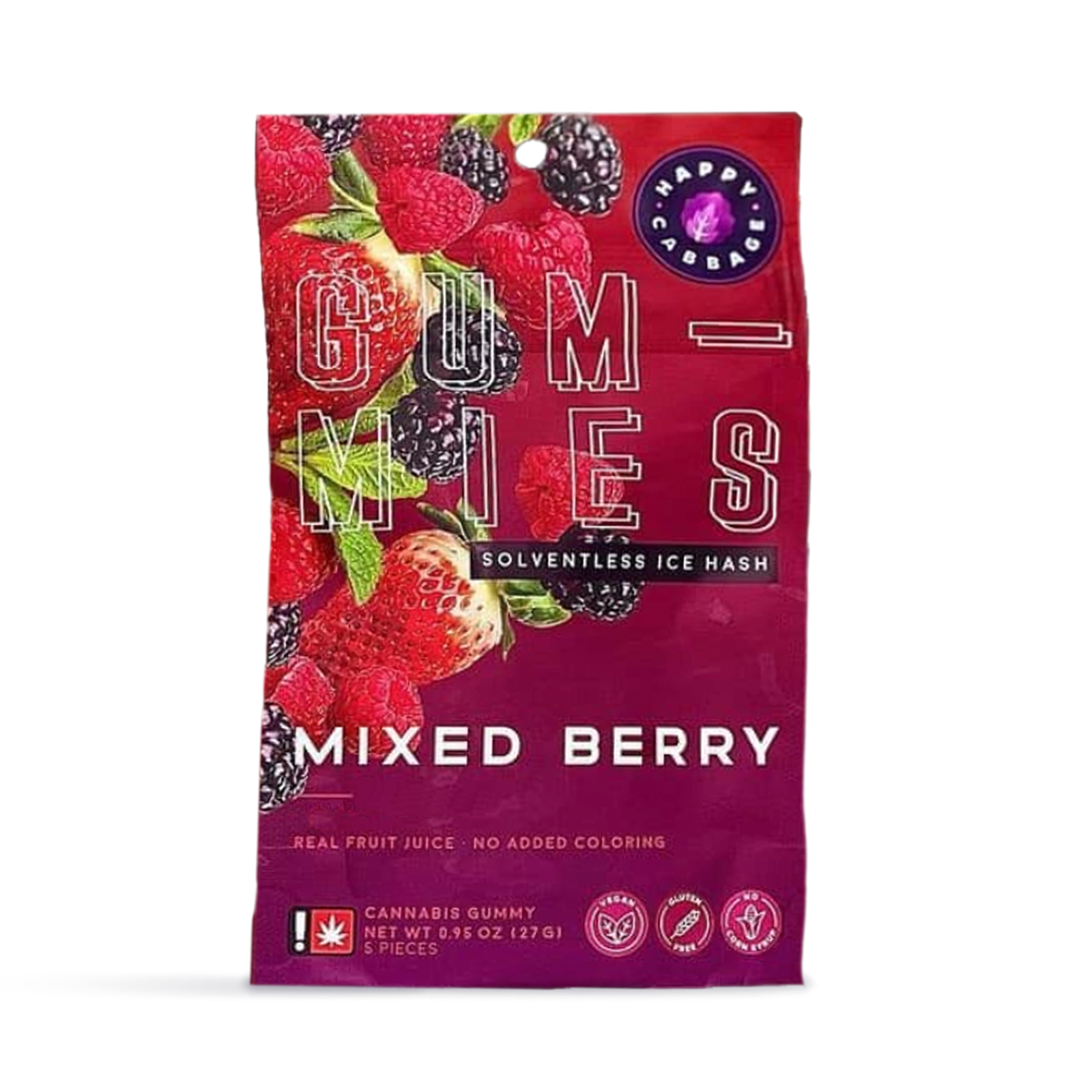 Photograph of product: Happy Cabbage | Mixed Berry au chocolat Infused Gummies | 100mg