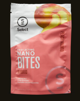 Photograph of product: Peach Mango Nano Bites (H) - Gummies (100mg)