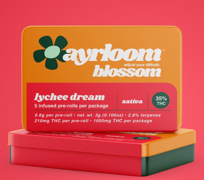 Photograph of product: Ayrloom | Pre-roll 5pk | Oui'd | Lychee Dream