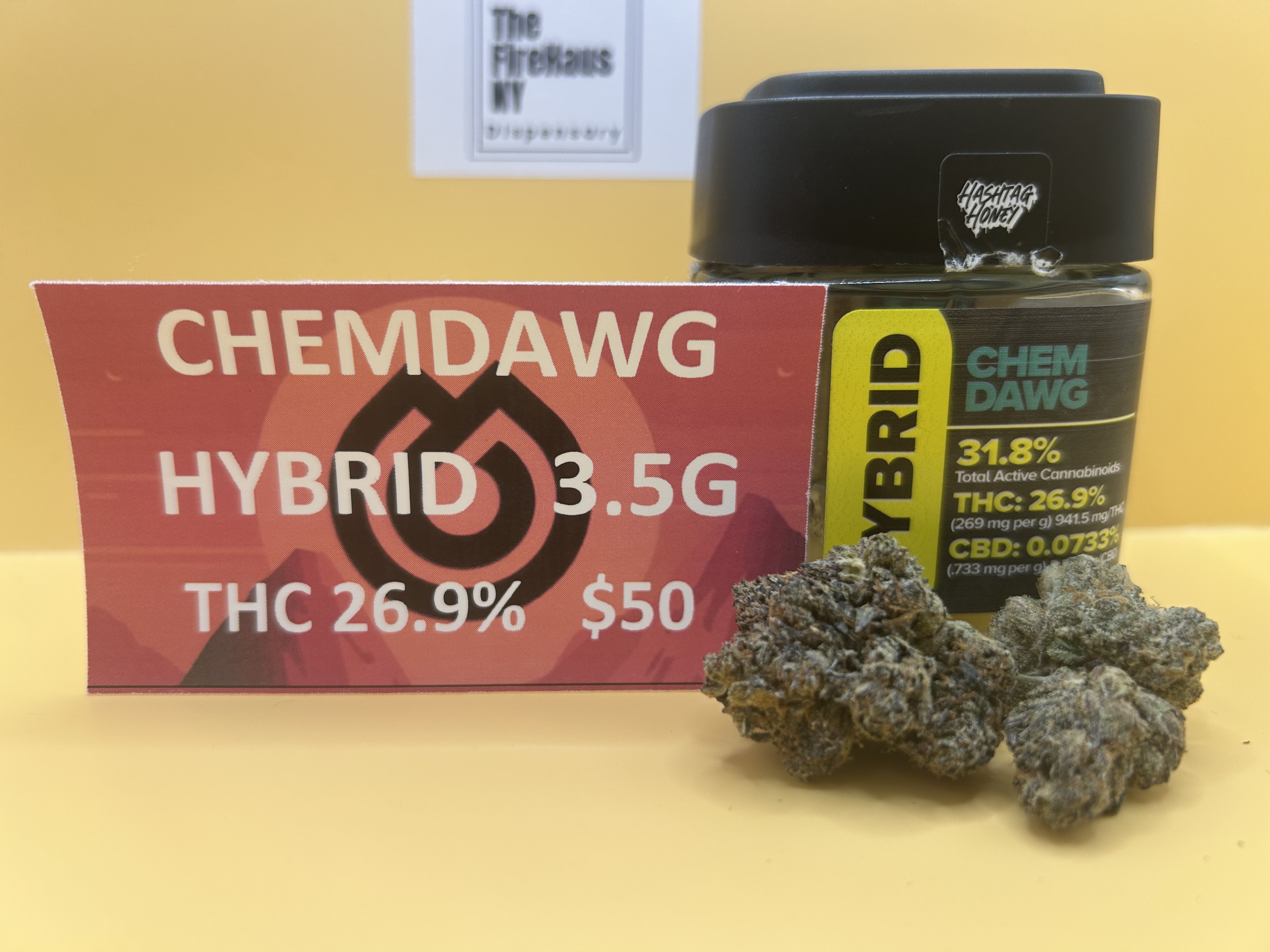 Photograph of product: au chocolatTAG HONEY I CHEMDAWG I HYBRID | 26.9% TH-oui | 3.5G FLOWER
