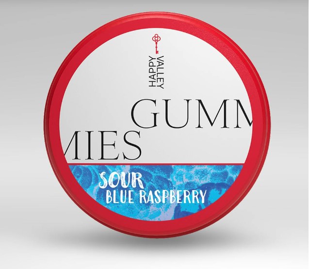 Photograph of product: Gummy - 100mg/20pc - Sour Blue Raspberry