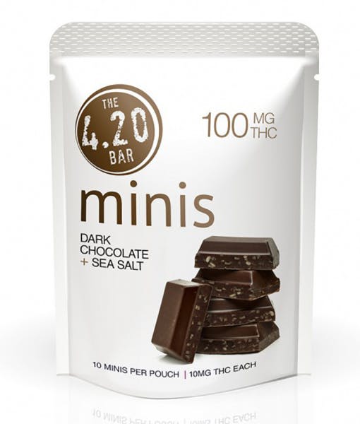 Photograph of product: 420 Mini | Dark Chocolate Sea Salt | DOH | 10pk | 100mg