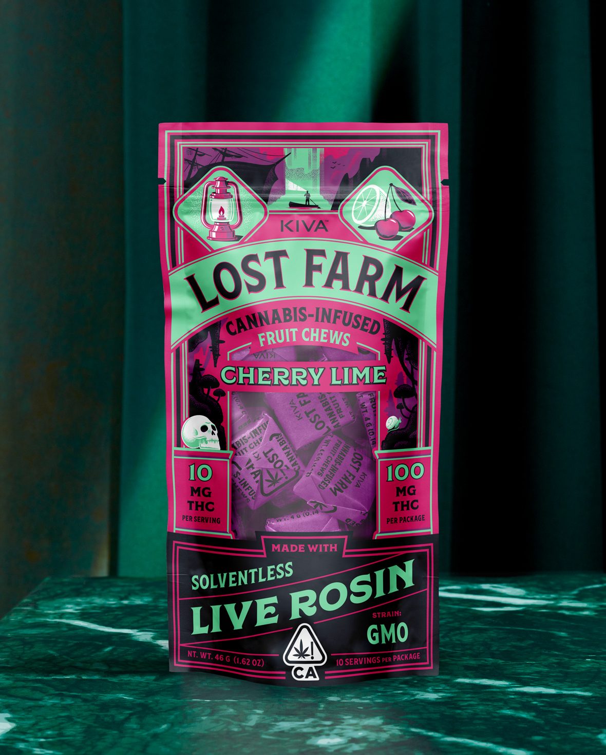 Photograph of product: Lost Farm - Cherry Lime - GMO - Gummy - 10ct - 100mg