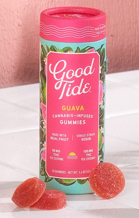 Photograph of product: Good Tide | Guava | 10pk | au chocolat Rosin Gummies | 100mg