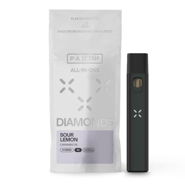 Photograph of product: Sour Lemon (H) 1g Liquid Diamonds All in One Disposable