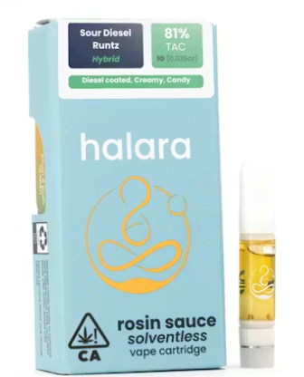 Photograph of product: Halara Sour Diesel Runtz Rosin Sauce Cart