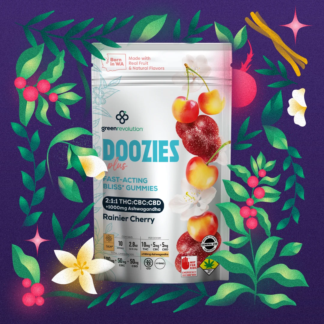 Photograph of product: Green Revolution Doozies | Rainier Cherry | 2:1:1 | 100mg