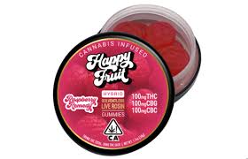 Photograph of product: Happy Fruit - Edibles - Gummies - Rosin - Raspberry Remedy - 100MG