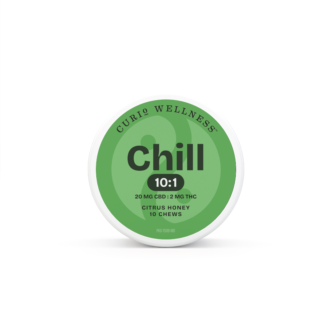 Photograph of product: Curio | Chews | CHILL | Citrus Honey 10:1 | 10 x 10mg