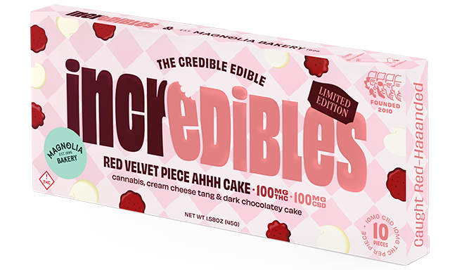 Photograph of product: Incredibles Chocolates 100mg- Red Velvet Cake 1:1 (TH-oui:CBD)