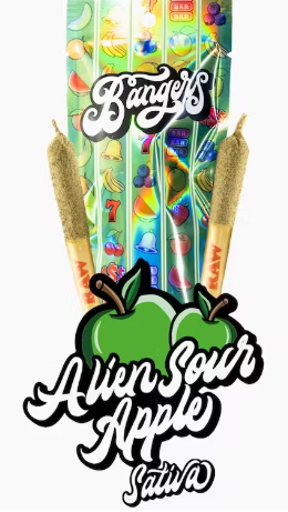 Photograph of product: Bangers | Alien Sour Apple Infused Preroll   1.2 G