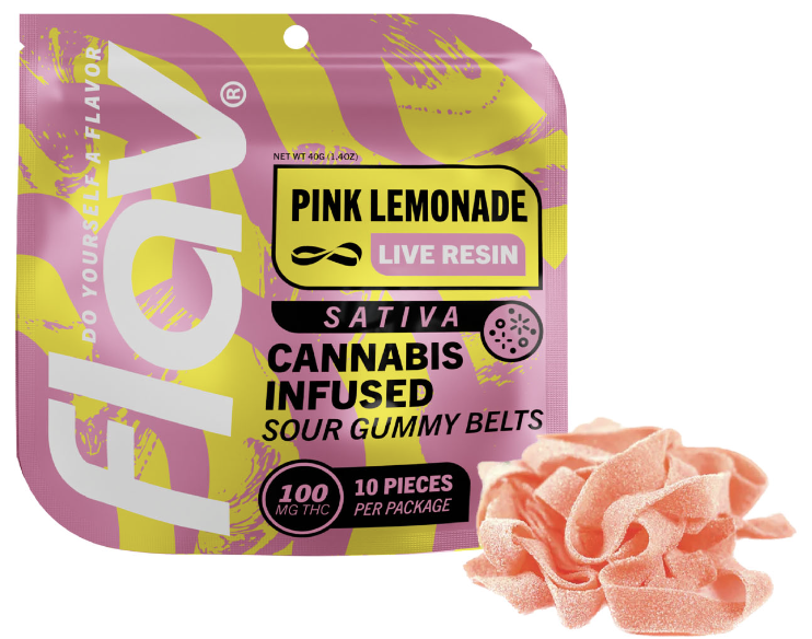 Photograph of product: Flav - Gummies Belts Live Resin - Pink Lemonade (S) (100mg)