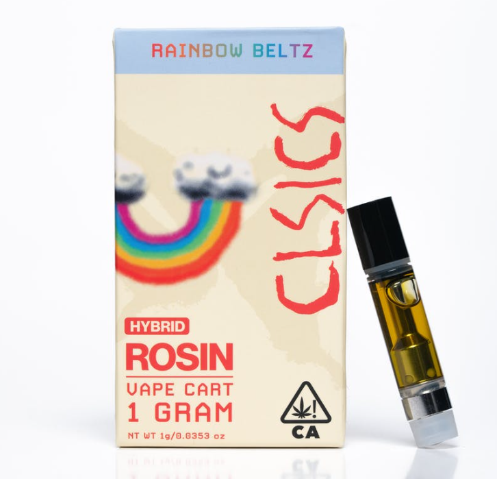 Photograph of product: CLSICS - 1g Live Rosin Cartridge - Rainbow Beltz