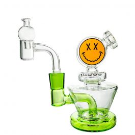 Photograph of product: Goody Glass - Big Face Mini Rig 4-Piece Kit - Slime Green