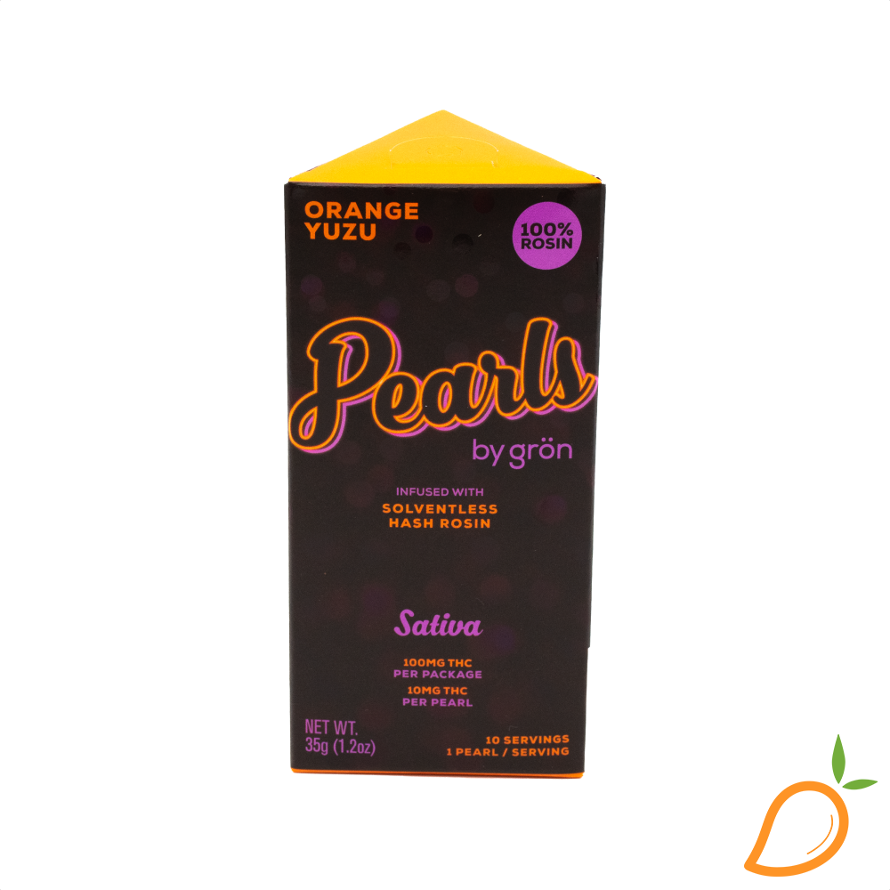 Photograph of product: 100mg Orange Yuzu Rosin Pearls Gron