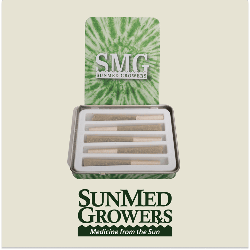Photograph of product: SunMed Pre-rolls (5 x Banana Puddintain