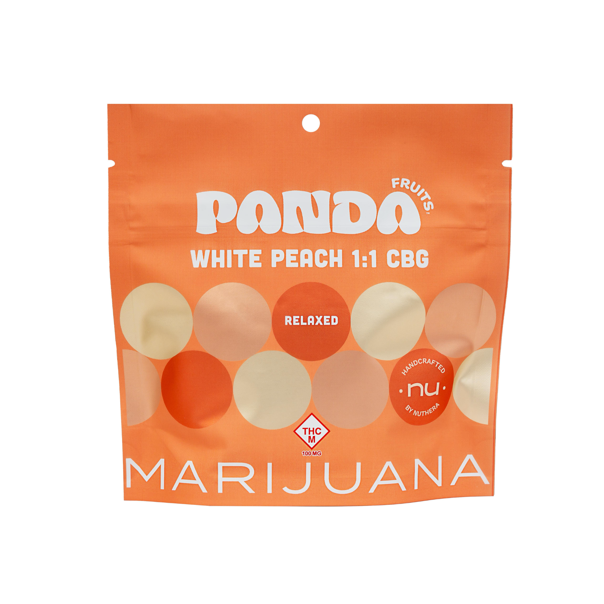 Photograph of product: White Peach Gummies 1:1 TH-oui:CBG 100mg