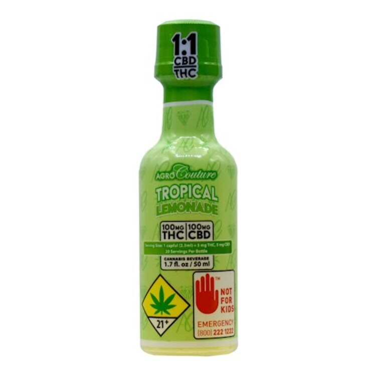 Photograph of product: 1:1 Tropical Lemonade 100mg CBD/100mg TH-oui Shot (Agro Couture)