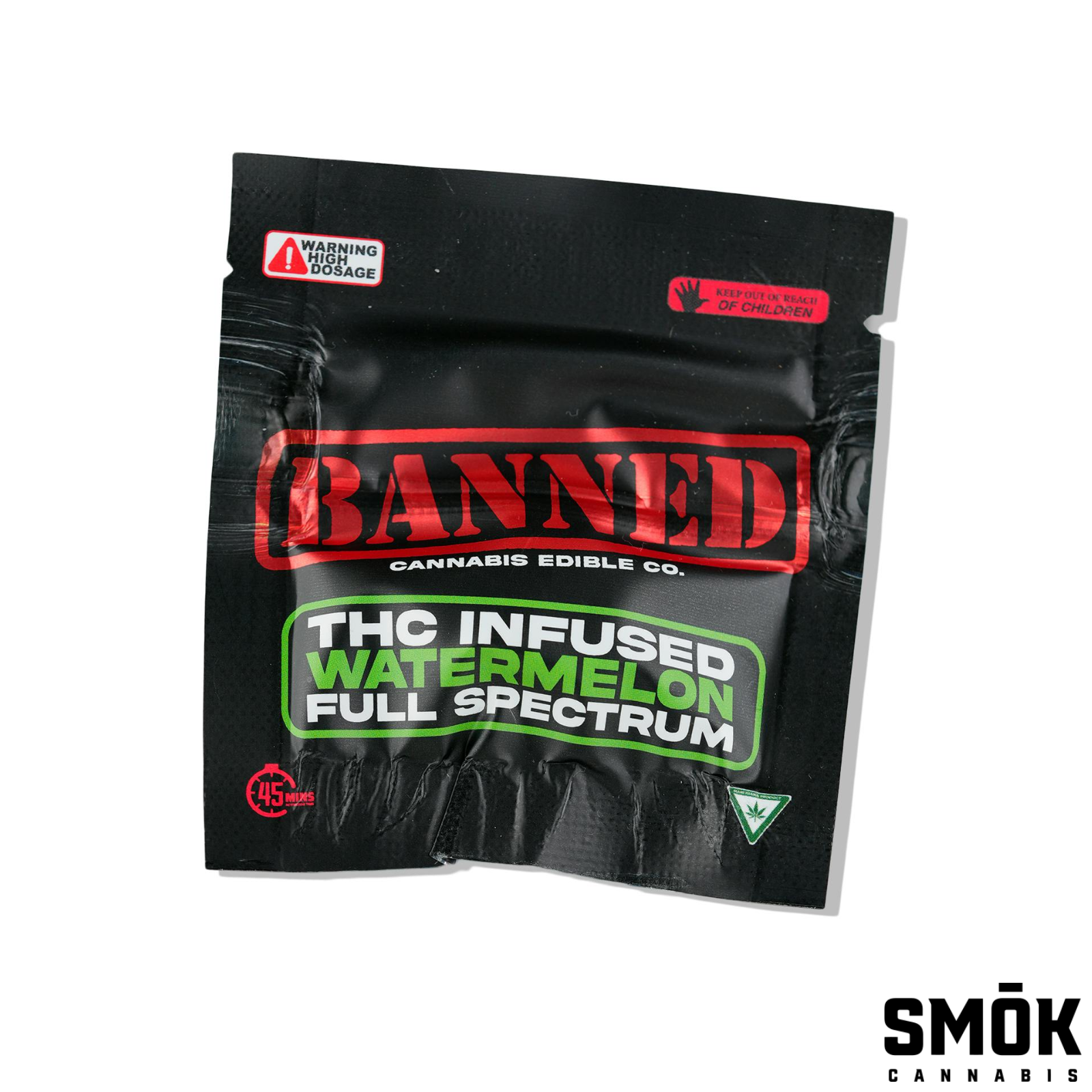 Photograph of product: Banned Gummies Singles Watermelon 200mg
