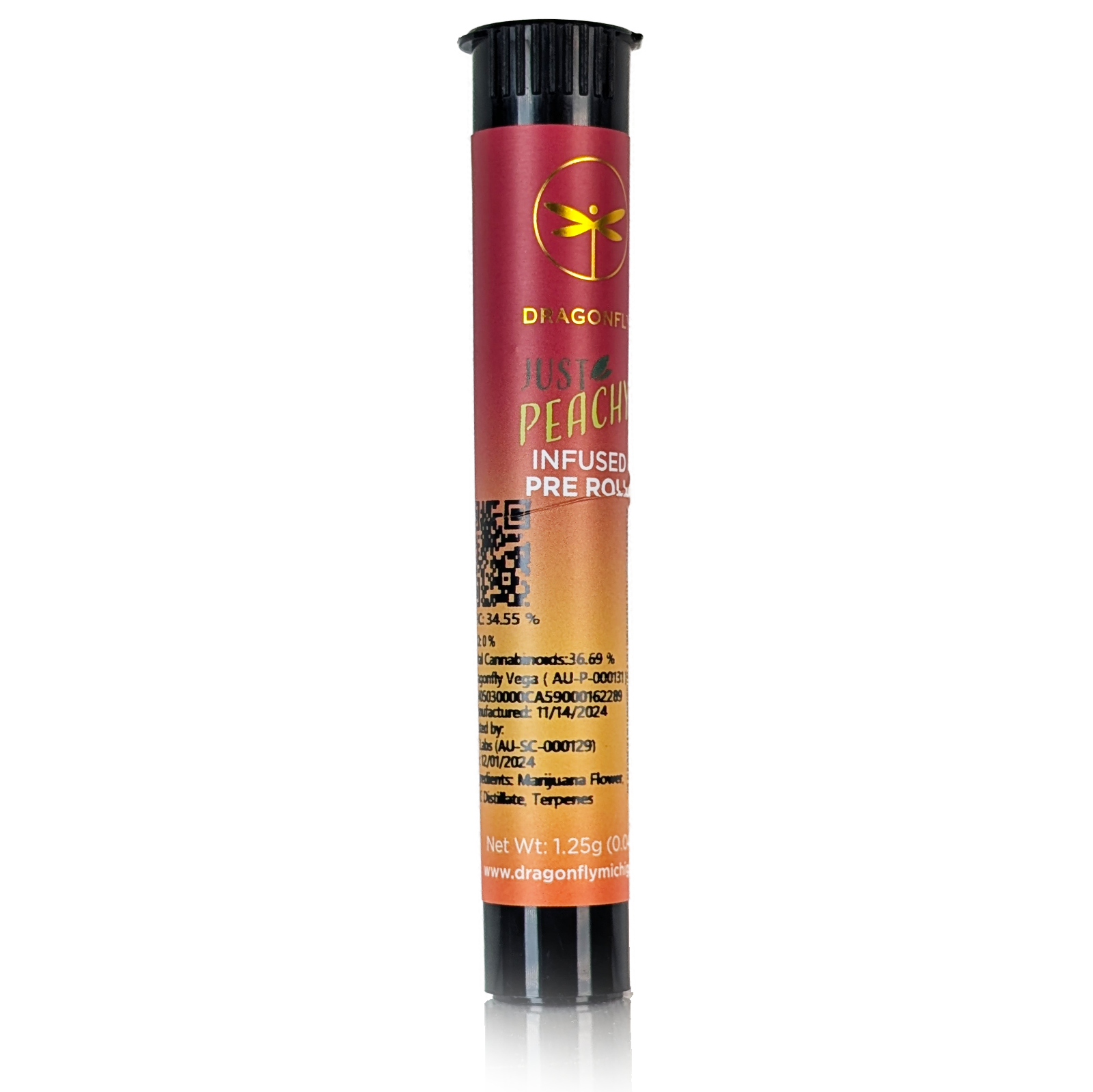 Photograph of product: JUST PEACHY - INFUSED PRE-ROLL