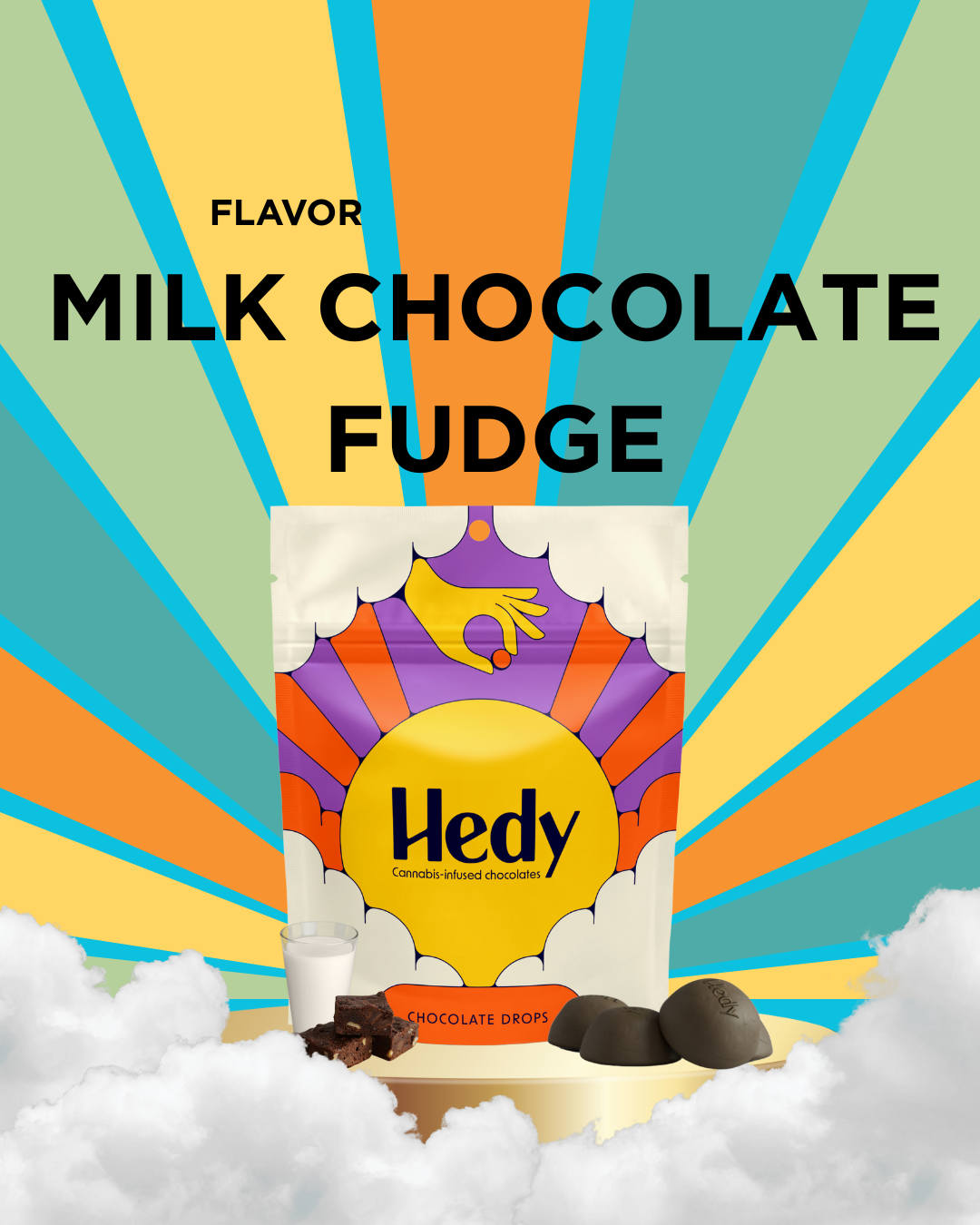 Photograph of product: Hedy Chocolate Drops RSO 100mg - Milk Fudge