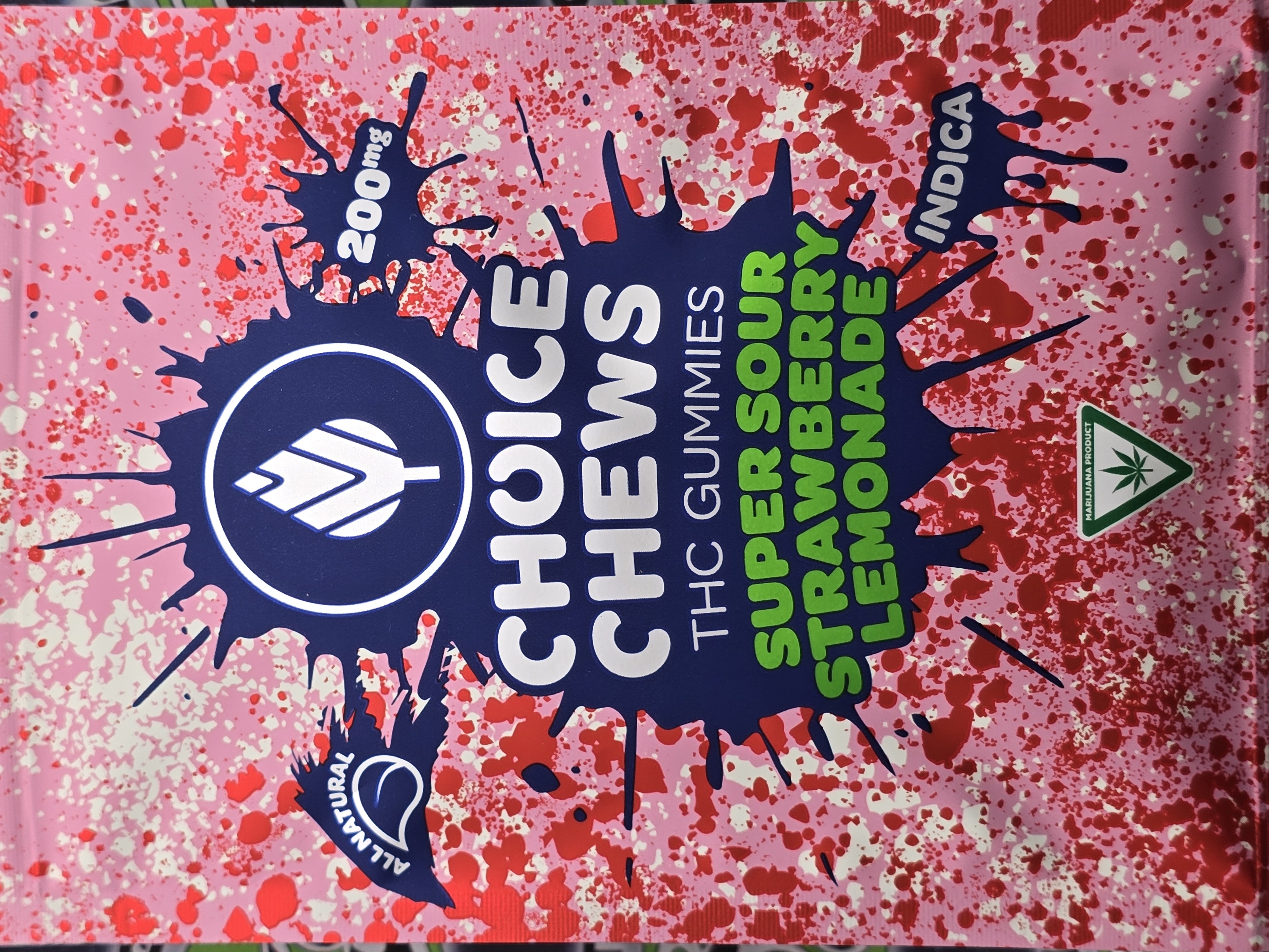 Photograph of product: Choice | Super Sour Strawberry Lemonade | 200mg