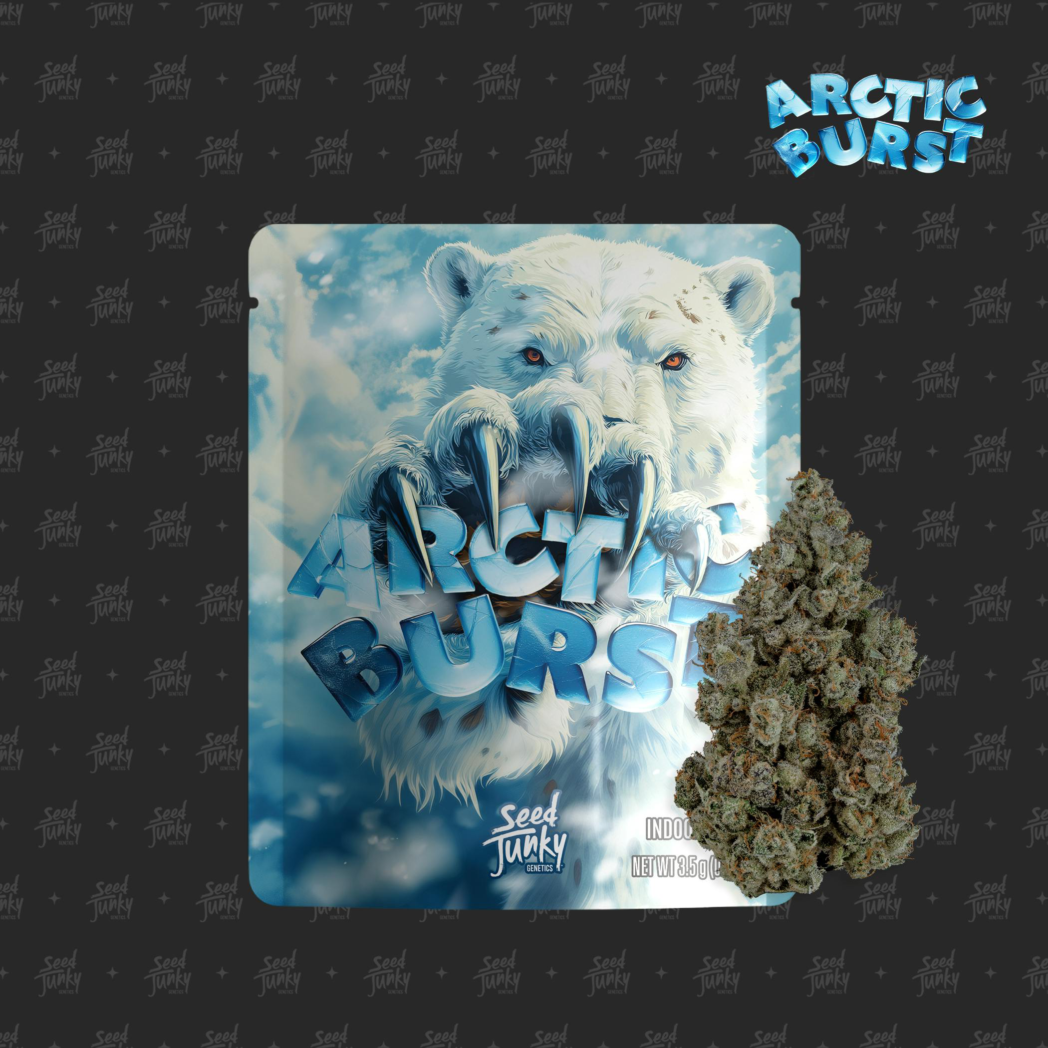Photograph of product: Seed Junky | Artic Burst (I) | 3.5g Premium Indoor Flower