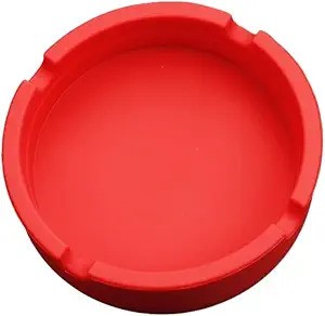 Photograph of product: Cyphe Silicone Ashtray Round  Red