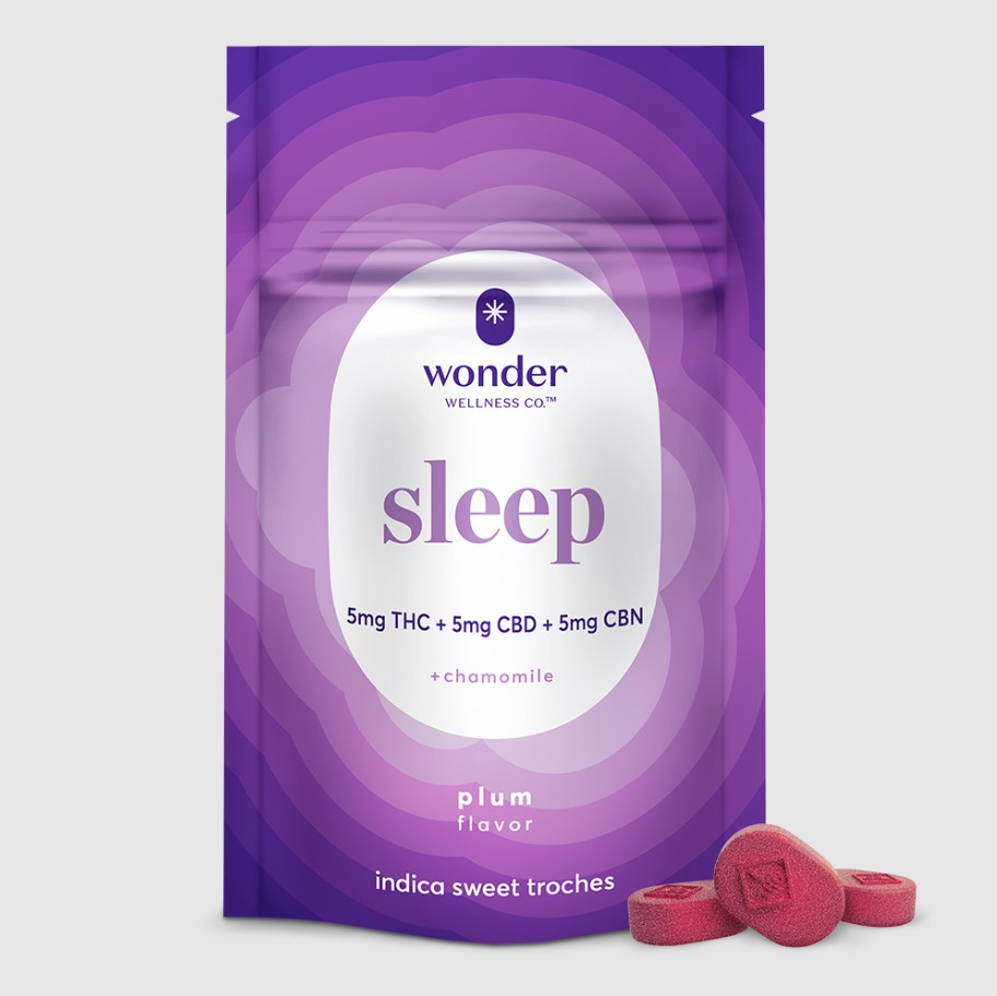 Photograph of product: Sleep Sweet Troches Plum | 5mg TH-oui / 5mg CBD / 5mg CBN/ 20pk