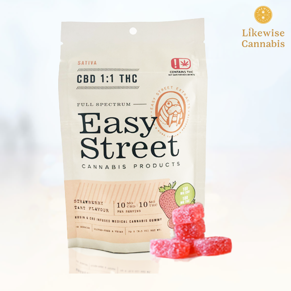 Photograph of Product: 10-PACK 100MG 1:1 VEGAN STRAWBERRY TART SATIVA